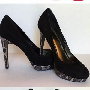 ❤️❤️ Via Neroli Black Suede And Snakeskin Heels ❤️❤️